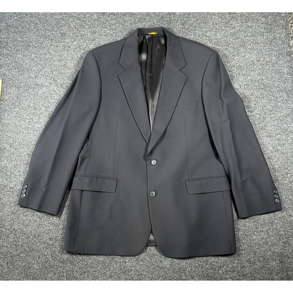 Brooks Brothers Jacket Black Wool Sport Coat Blazer BrooksEase MENS 43R 2 Button